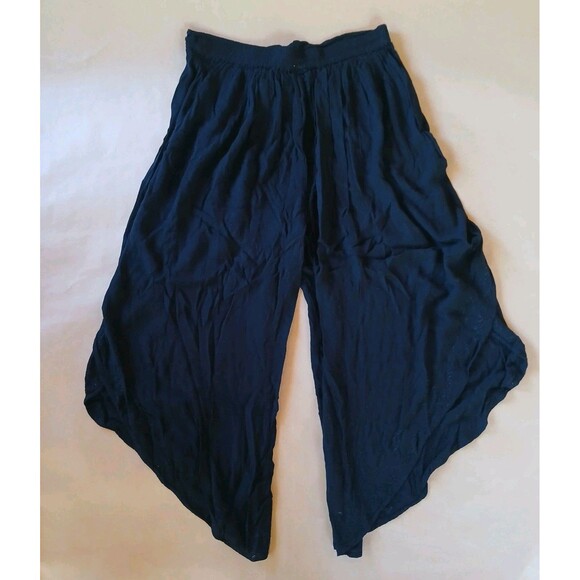 Black Palazzo Pants Free Size M/L/XL Festival Yoga Boho Beach Hippie Rayon - Picture 2 of 9